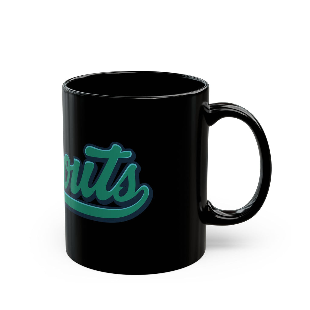 Lookouts Script Black Coffee Mug – Retro Ceramic Cup (11oz & 15oz)