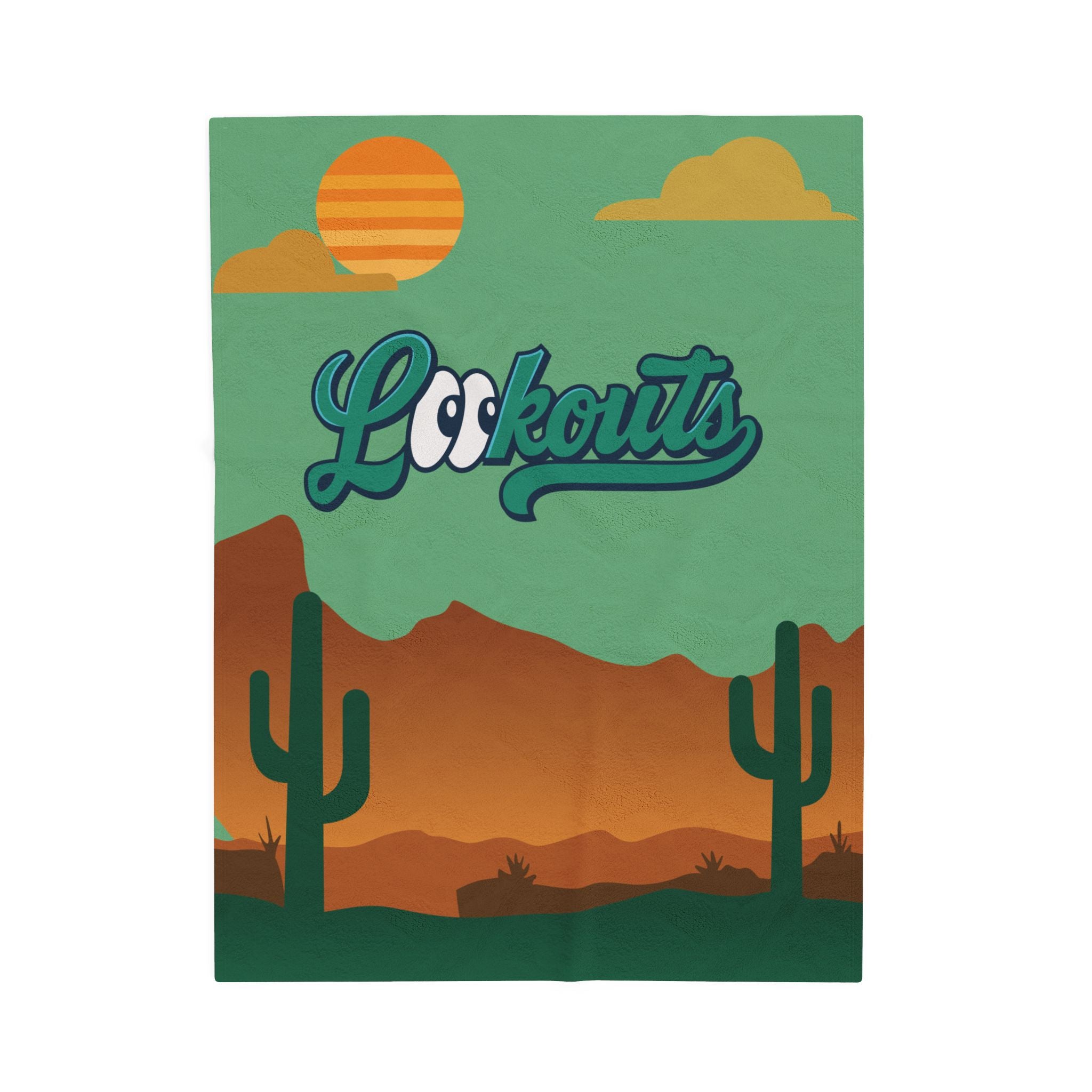 Personalized 'Lookouts' Desert Scene Velveteen Plush Blanket — Custom Player Name