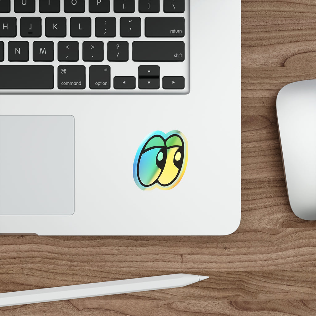Holographic Lookouts Eyes Die-Cut Sticker — Iridescent Skateboard Decal