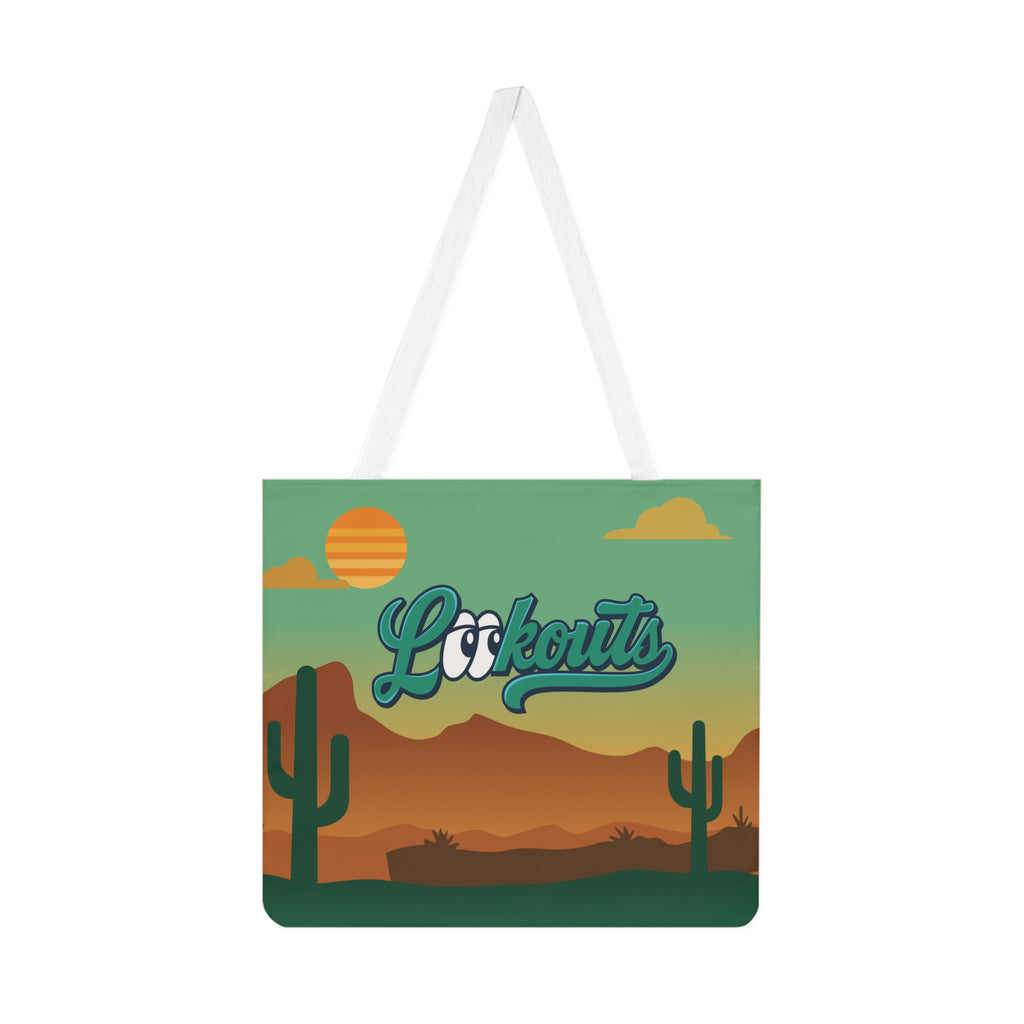 Lookouts Desert Sunset Tote Bag — Southwestern Cactus Shoulder Tote