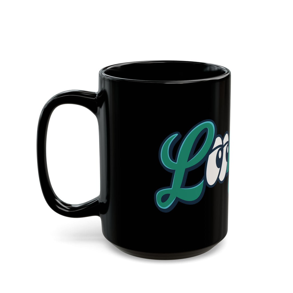 Lookouts Script Black Coffee Mug – Retro Ceramic Cup (11oz & 15oz)