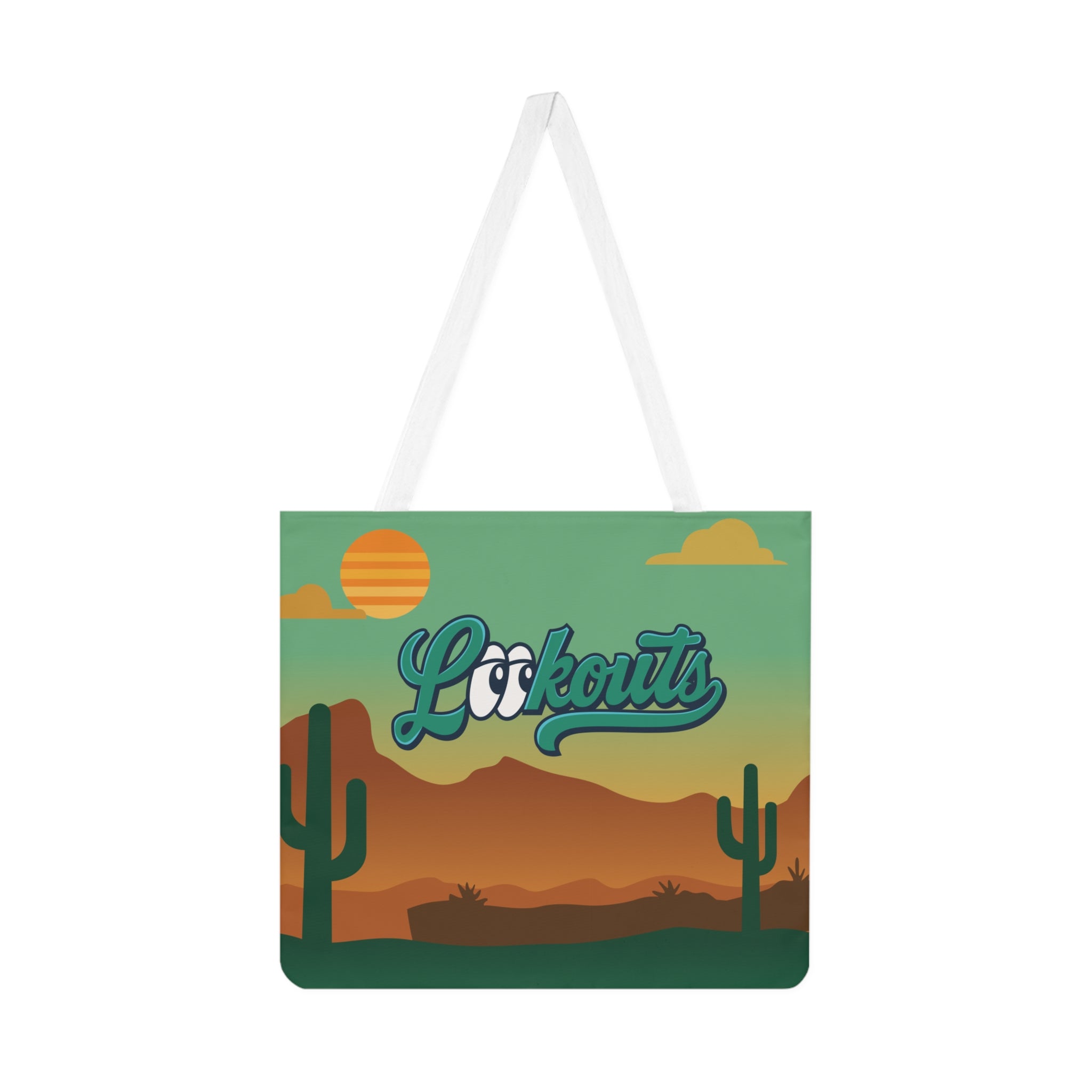 Lookouts Desert Sunset Tote Bag — Southwestern Cactus Shoulder Tote