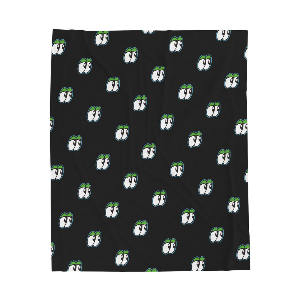 Plush Blanket — Black Lookouts Eyes Pattern Velveteen Throw