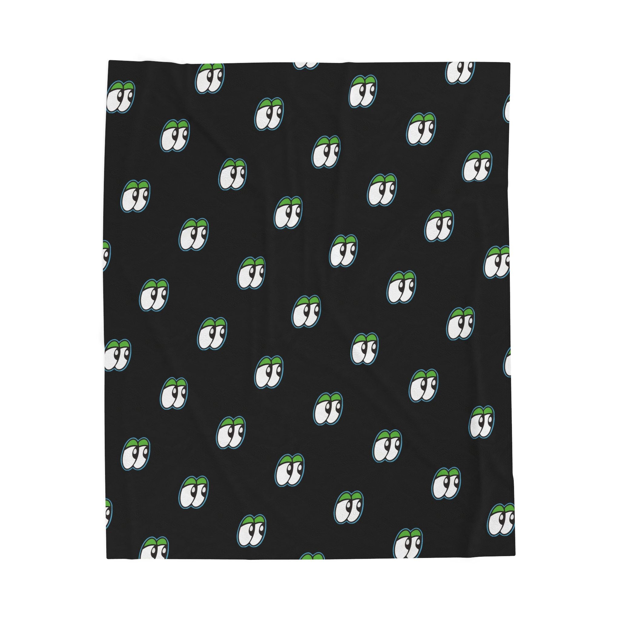 Plush Blanket — Black Lookouts Eyes Pattern Velveteen Throw