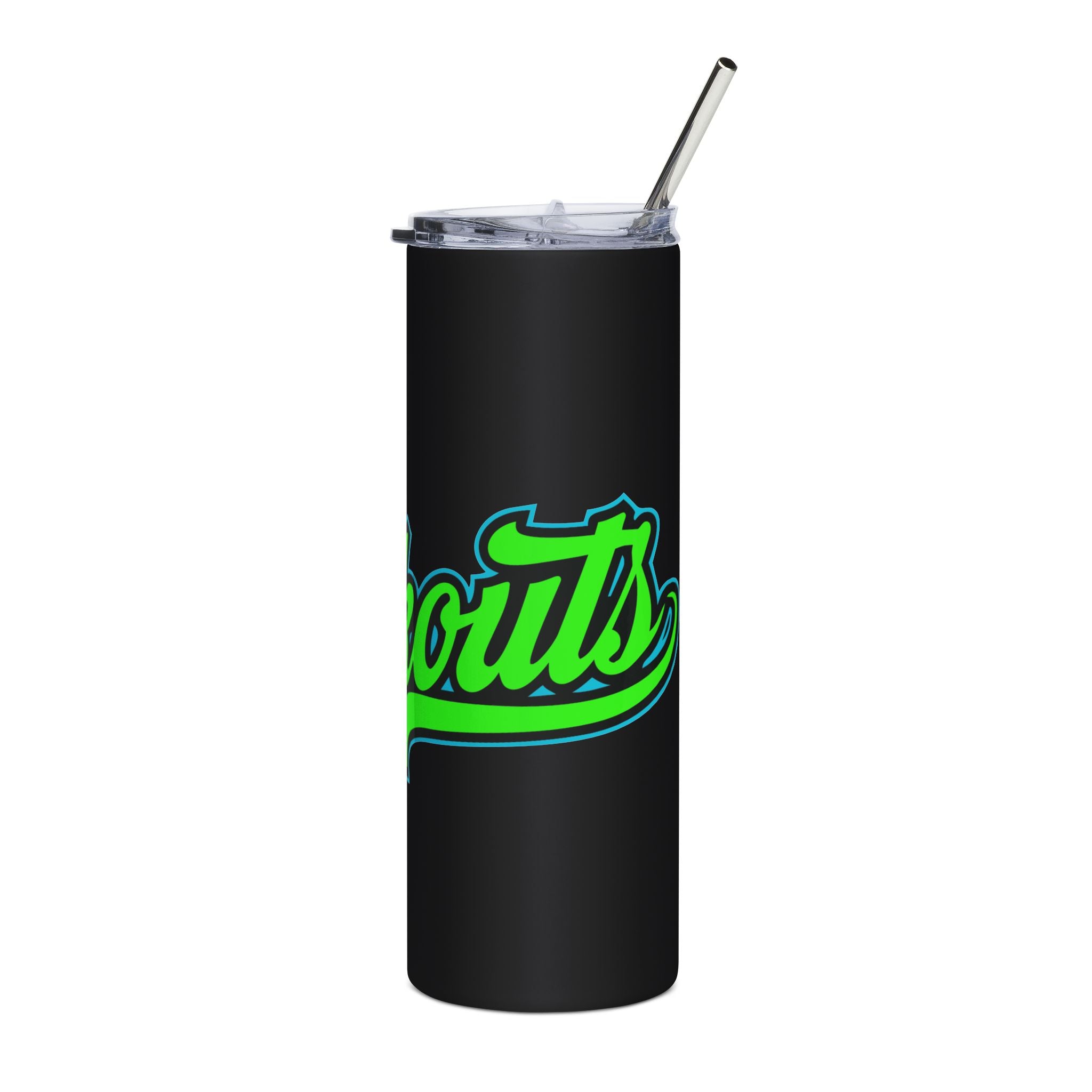 20oz Stainless Steel Tumbler — Black "Lookouts" Graphic Insulated Travel Cup