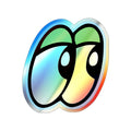 Holographic Lookouts Eyes Die-Cut Sticker — Iridescent Skateboard Decal