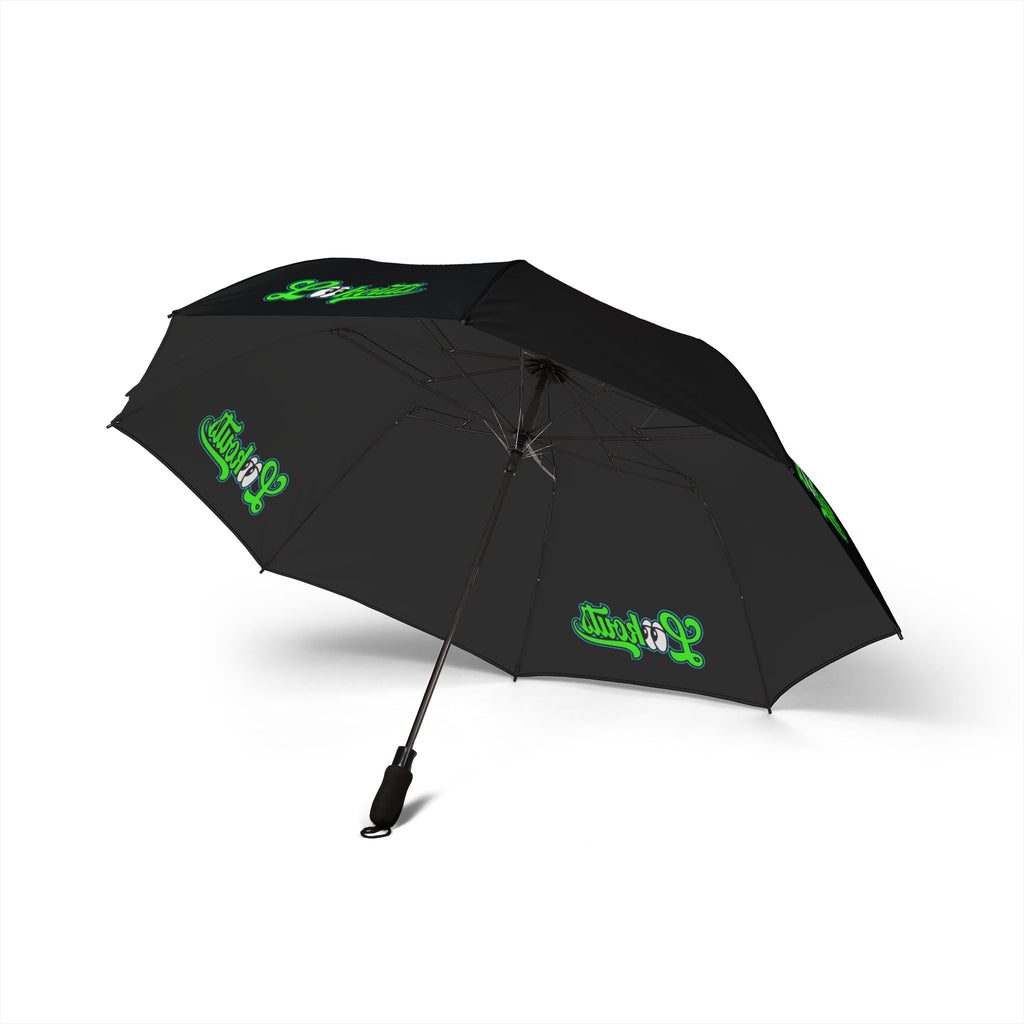 Compact Semi-Automatic Umbrella — Black Canopy w/ Lookouts Logo