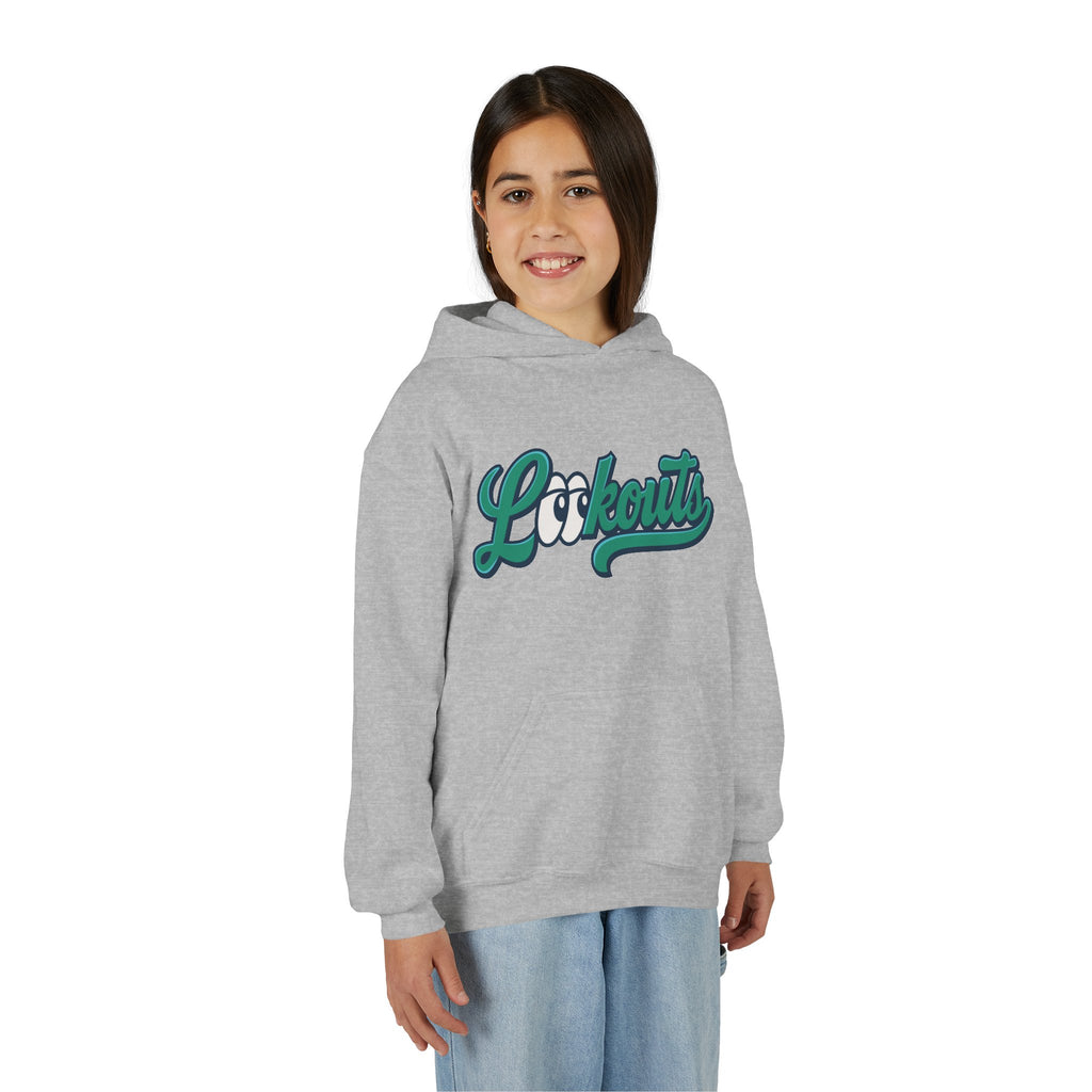 Lookouts Youth Hoodie — Vintage Script Logo Kids Pullover