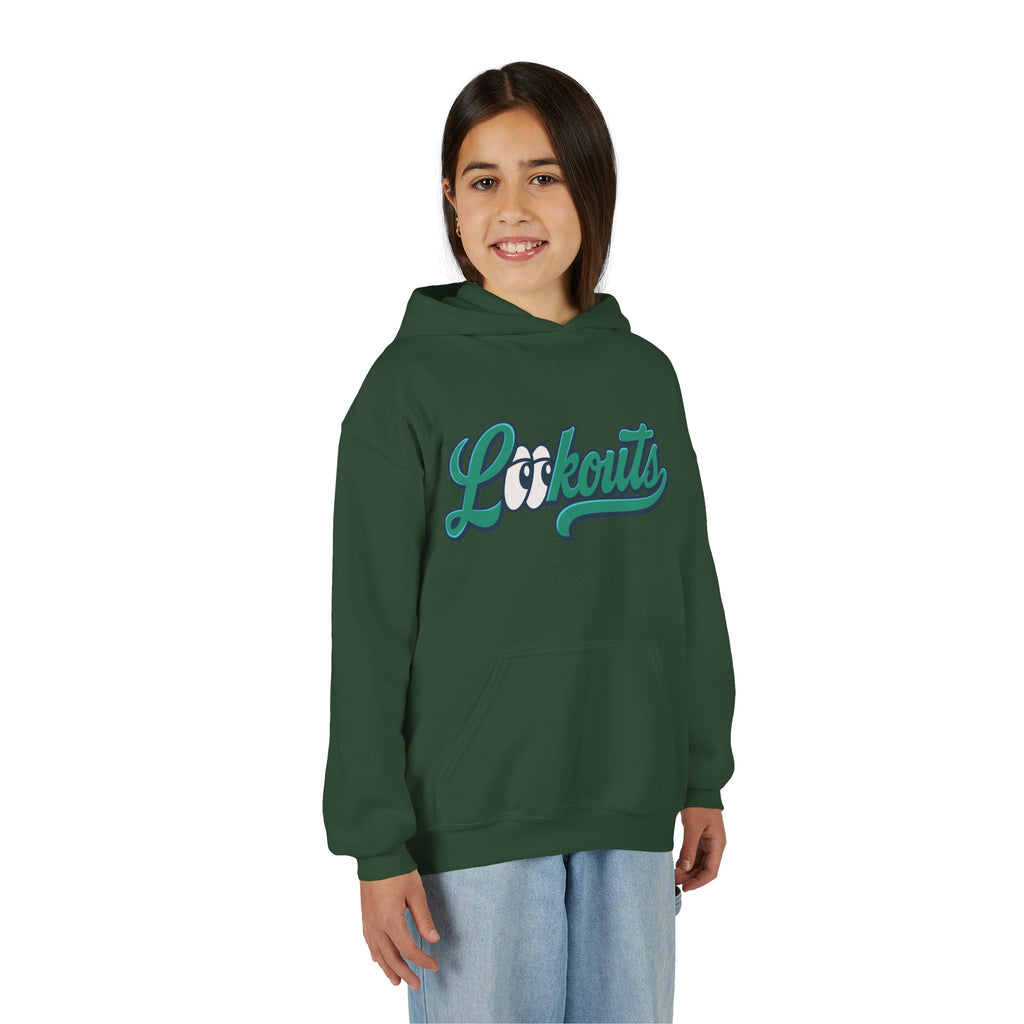 Lookouts Youth Hoodie — Vintage Script Logo Kids Pullover