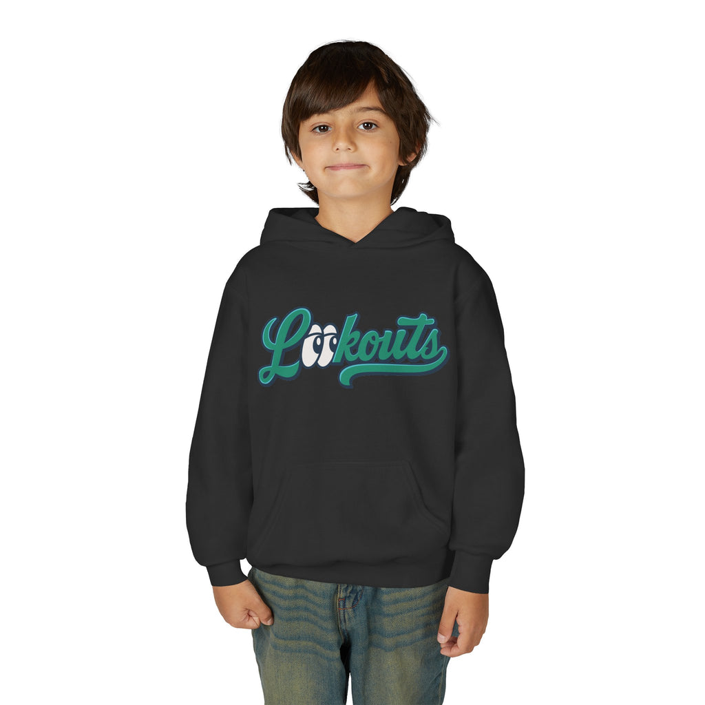 Lookouts Youth Hoodie — Vintage Script Logo Kids Pullover