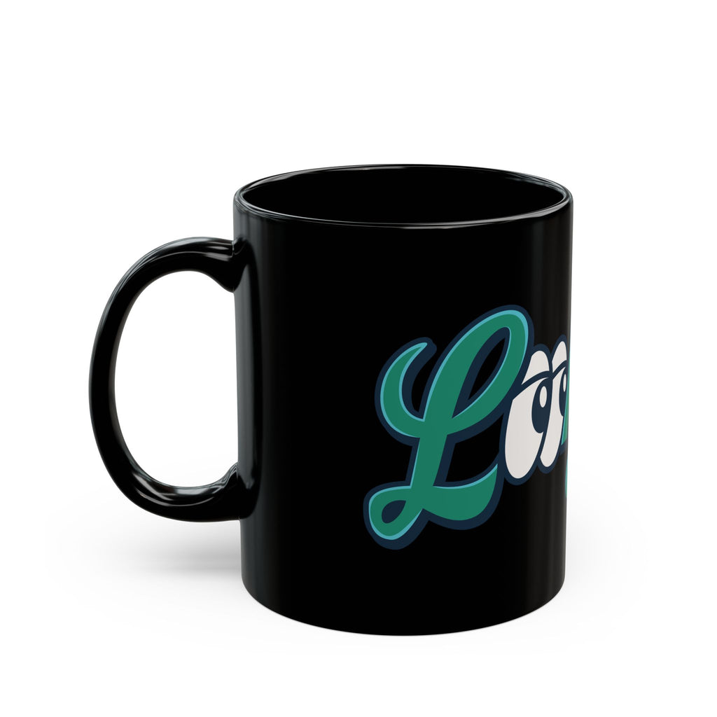 Lookouts Script Black Coffee Mug – Retro Ceramic Cup (11oz & 15oz)