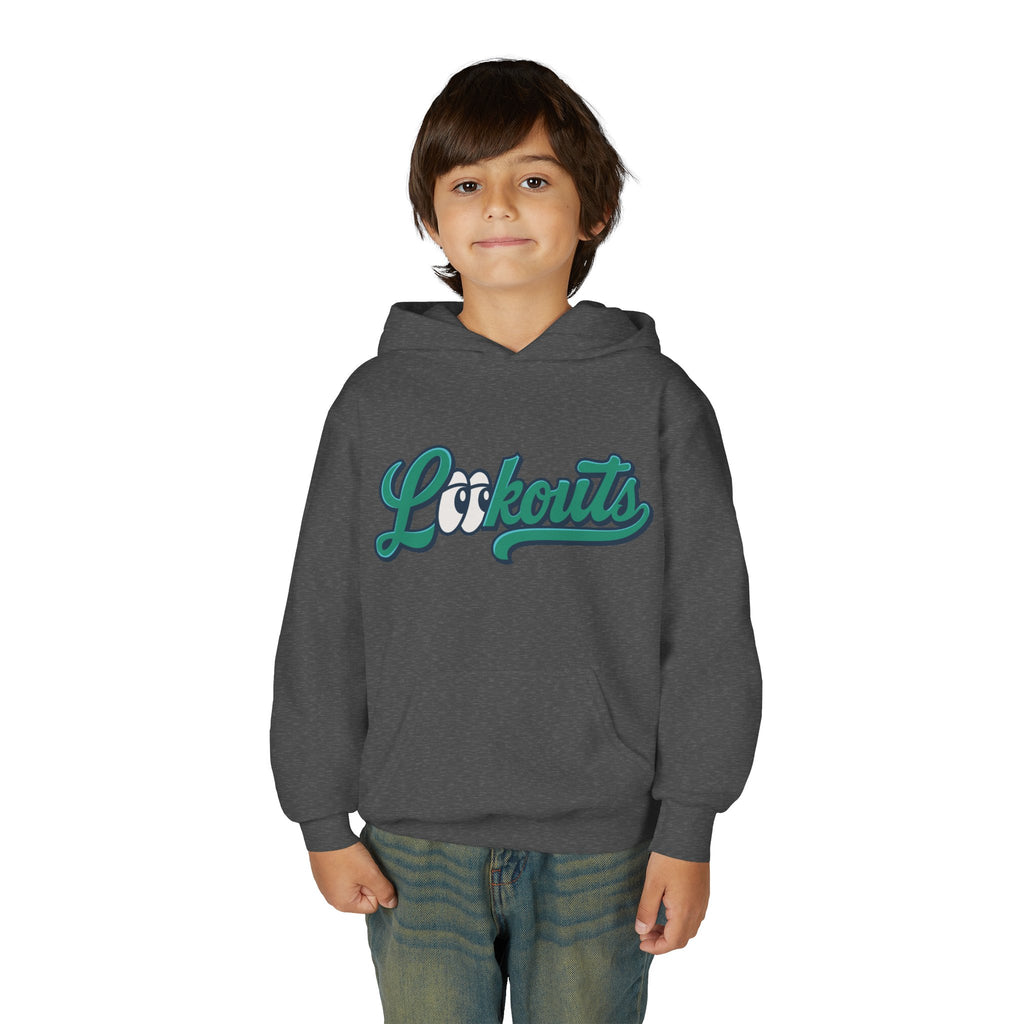 Lookouts Youth Hoodie — Vintage Script Logo Kids Pullover