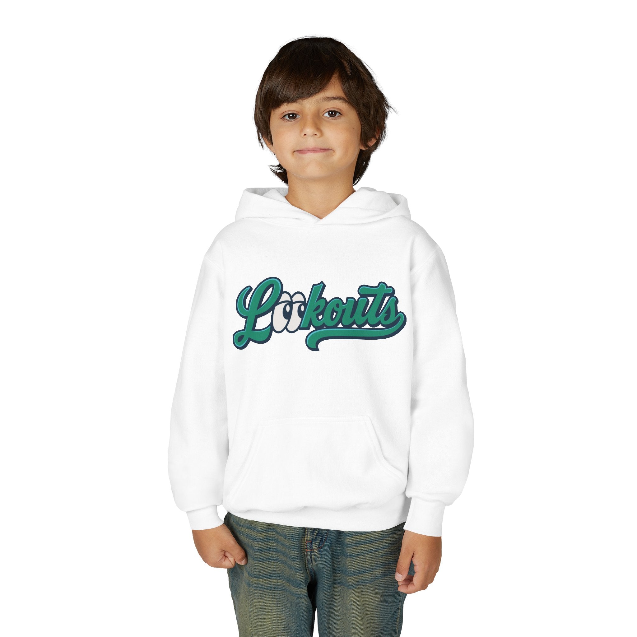Lookouts Youth Hoodie — Vintage Script Logo Kids Pullover