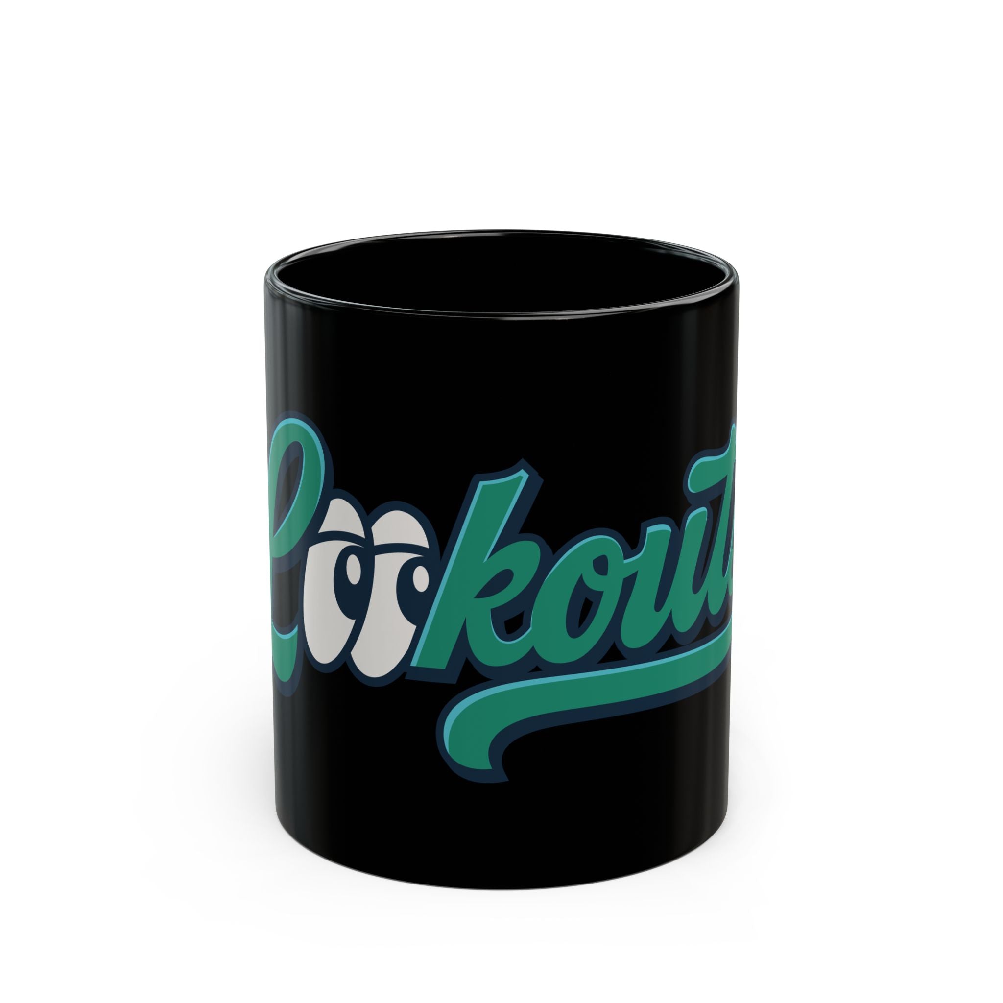 Lookouts Script Black Coffee Mug – Retro Ceramic Cup (11oz & 15oz)