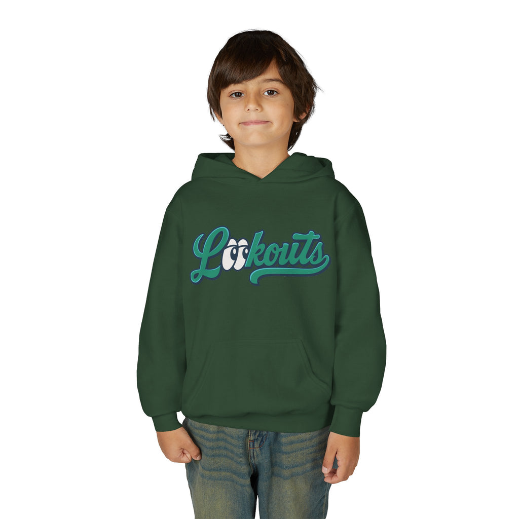 Lookouts Youth Hoodie — Vintage Script Logo Kids Pullover