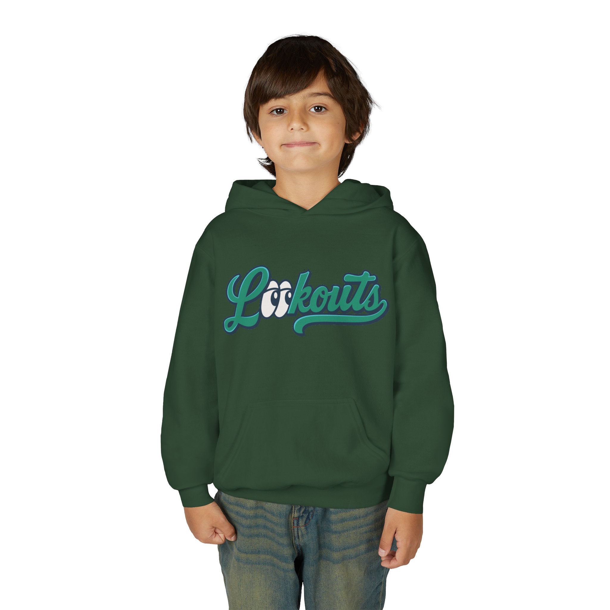Lookouts Youth Hoodie — Vintage Script Logo Kids Pullover