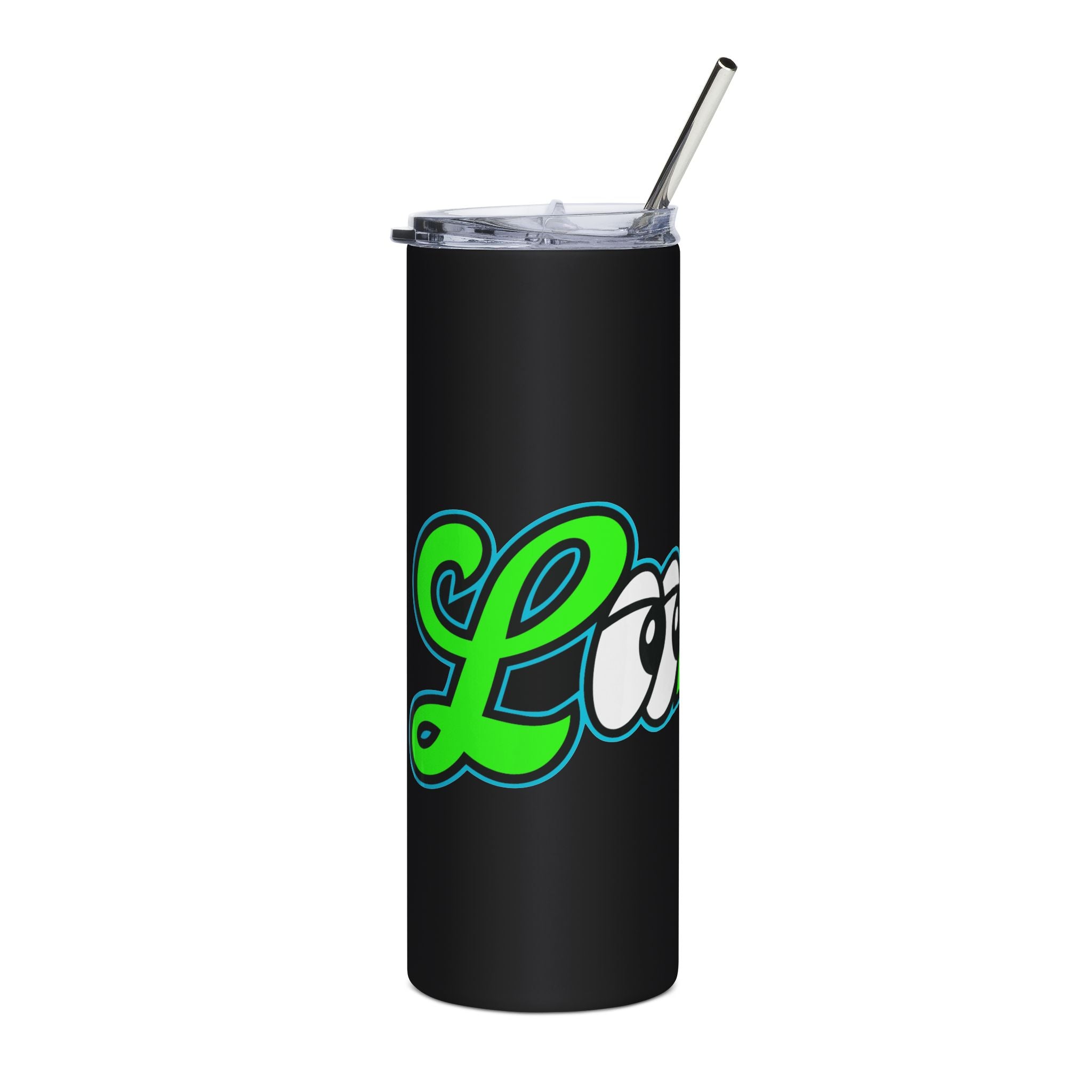 20oz Stainless Steel Tumbler — Black "Lookouts" Graphic Insulated Travel Cup