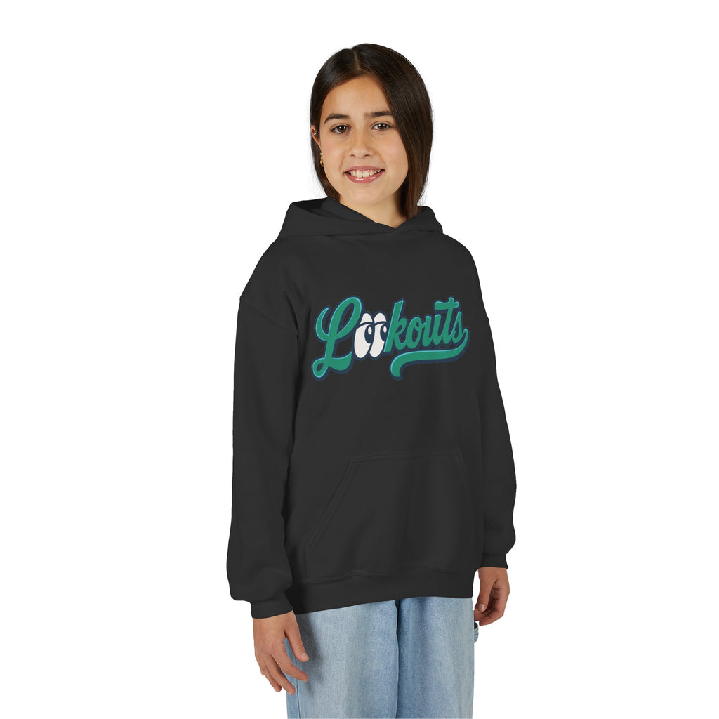 Lookouts Youth Hoodie — Vintage Script Logo Kids Pullover