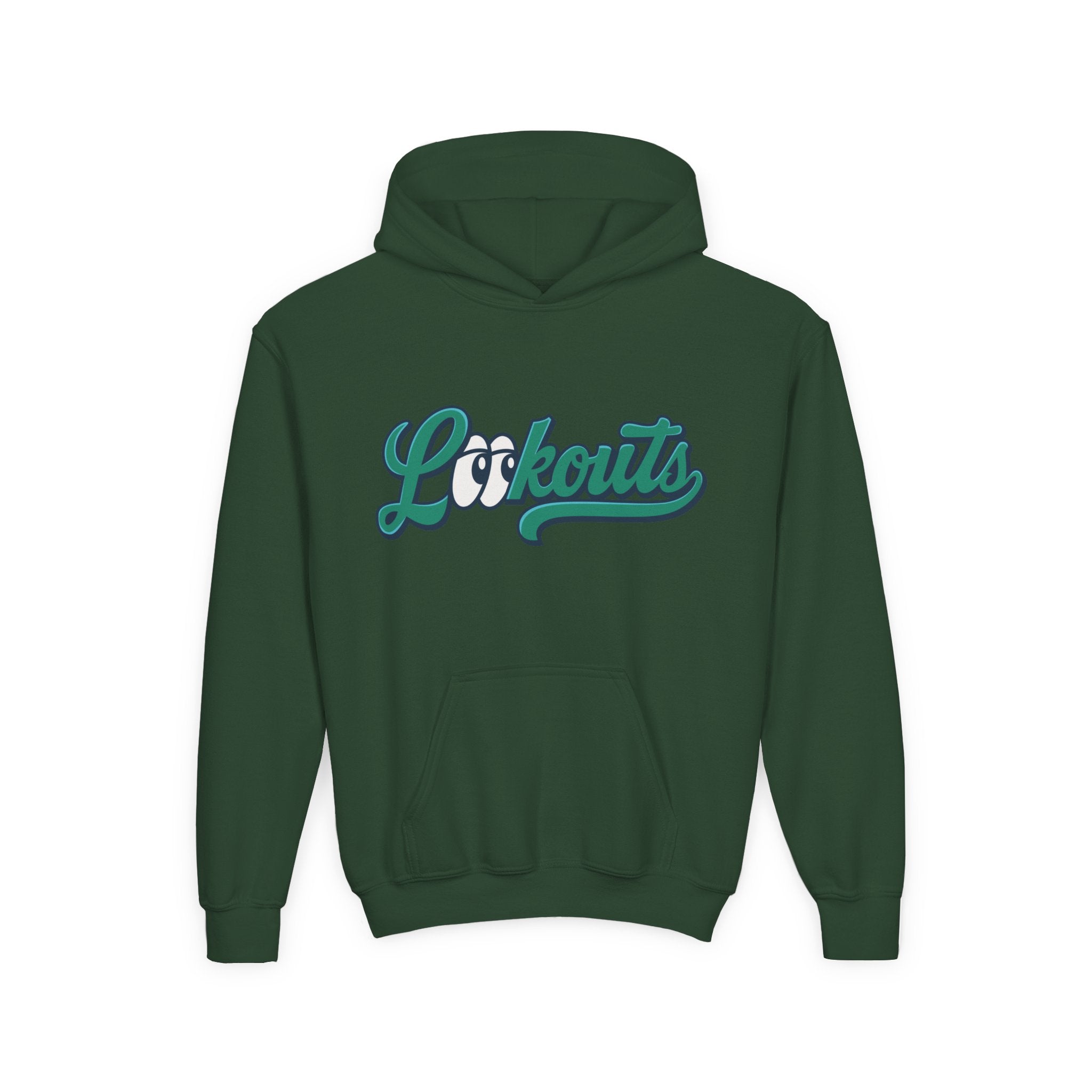 Lookouts Youth Hoodie — Vintage Script Logo Kids Pullover