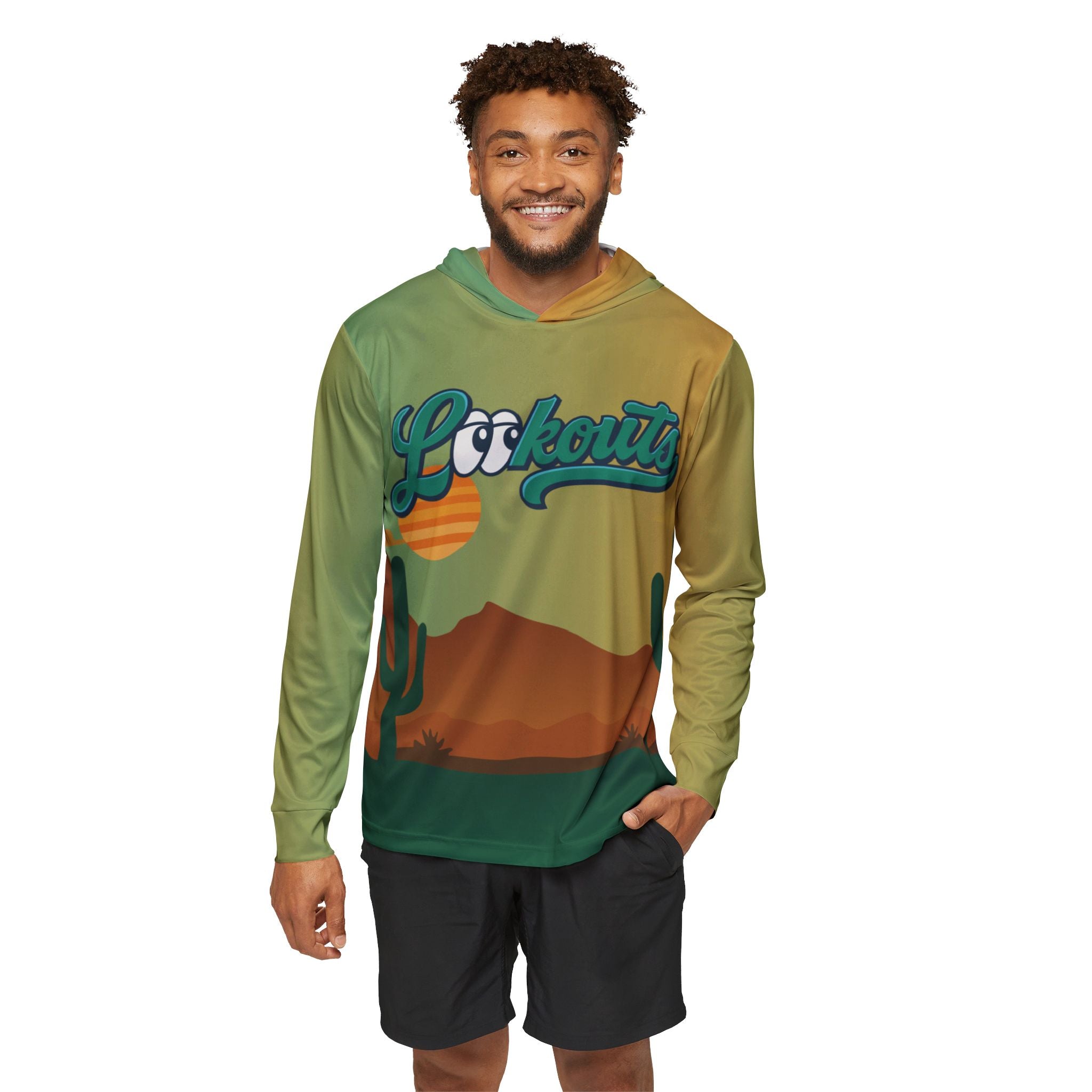 Lookouts Desert Sunset Hoodie — Men's Sports Warmup Pullover