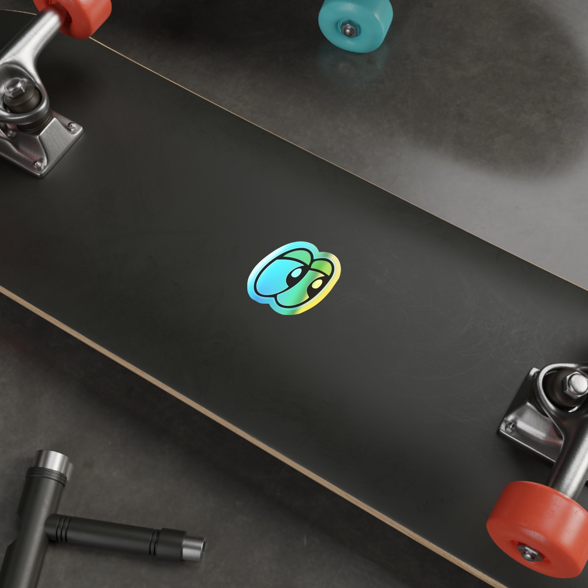 Holographic Lookouts Eyes Die-Cut Sticker — Iridescent Skateboard Decal
